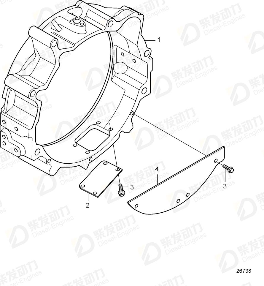 VOLVO Flywheel Housing 21912255 Drawing VOLVO Flywheel Housing 21912255 Drawing